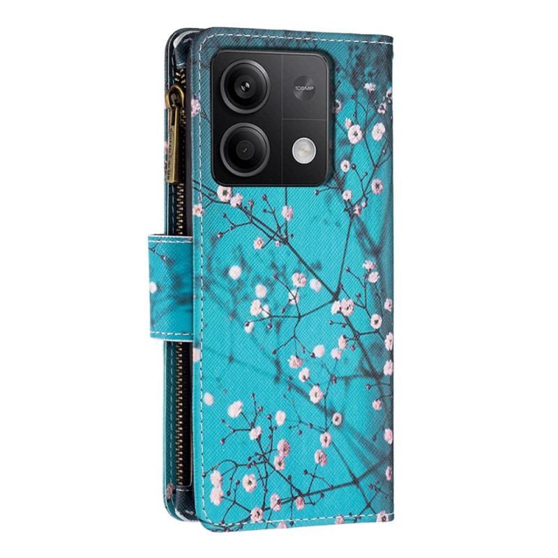 Flip Cover Xiaomi Redmi Note 13 5g Blomstergrene Pung Med Rem