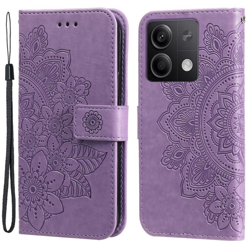 Flip Cover Xiaomi Redmi Note 13 5g Blomstertryk Med Rem