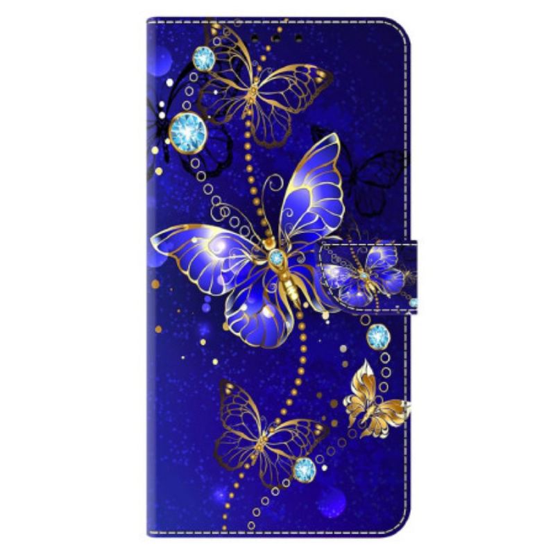 Flip Cover Xiaomi Redmi Note 13 5g Diamantsommerfugle