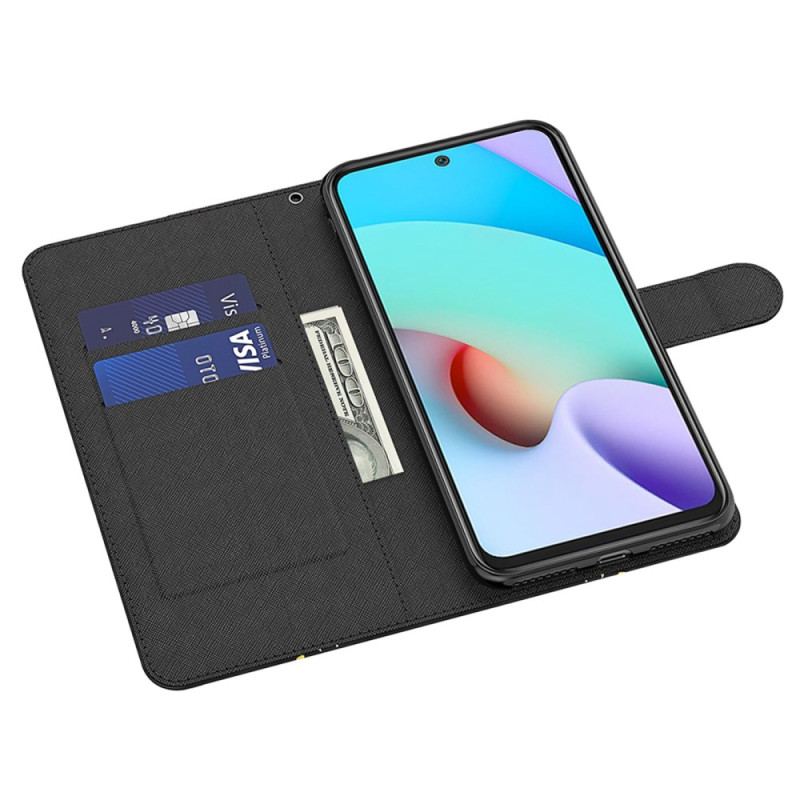 Flip Cover Xiaomi Redmi Note 13 5g Gyldne Sommerfugle Med Rem