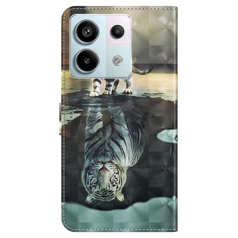 Flip Cover Xiaomi Redmi Note 13 5g Kat Og Tiger Med Rem