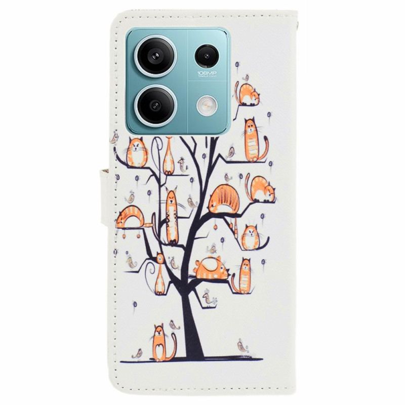 Flip Cover Xiaomi Redmi Note 13 5g Katte I Lanyard-træet