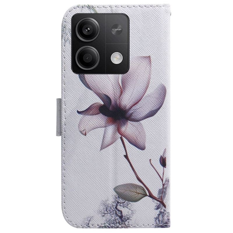 Flip Cover Xiaomi Redmi Note 13 5g Lyserød Blomst