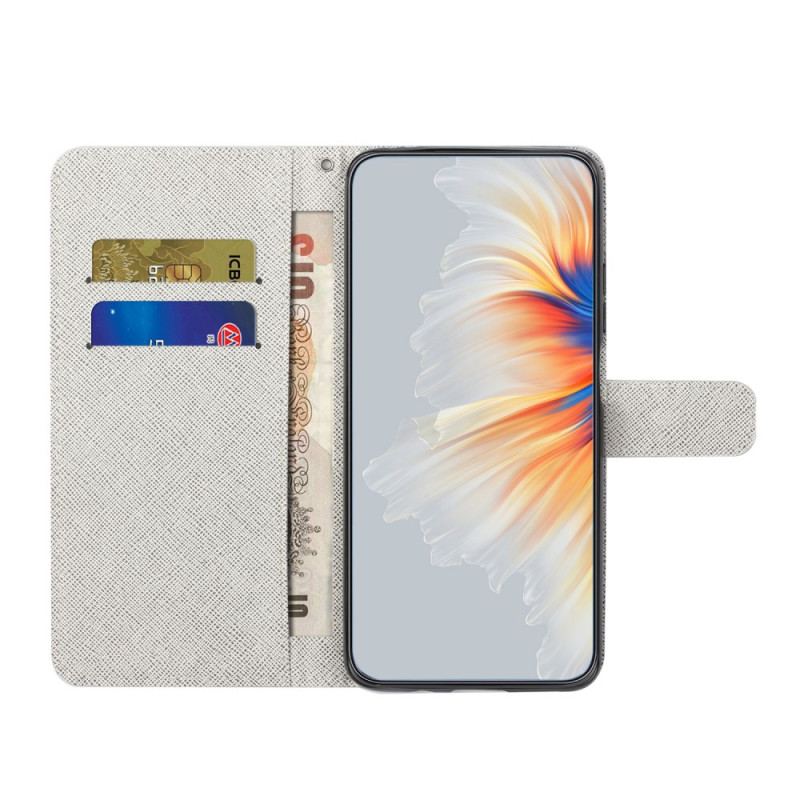 Flip Cover Xiaomi Redmi Note 13 5g Måneblomster Med Rem