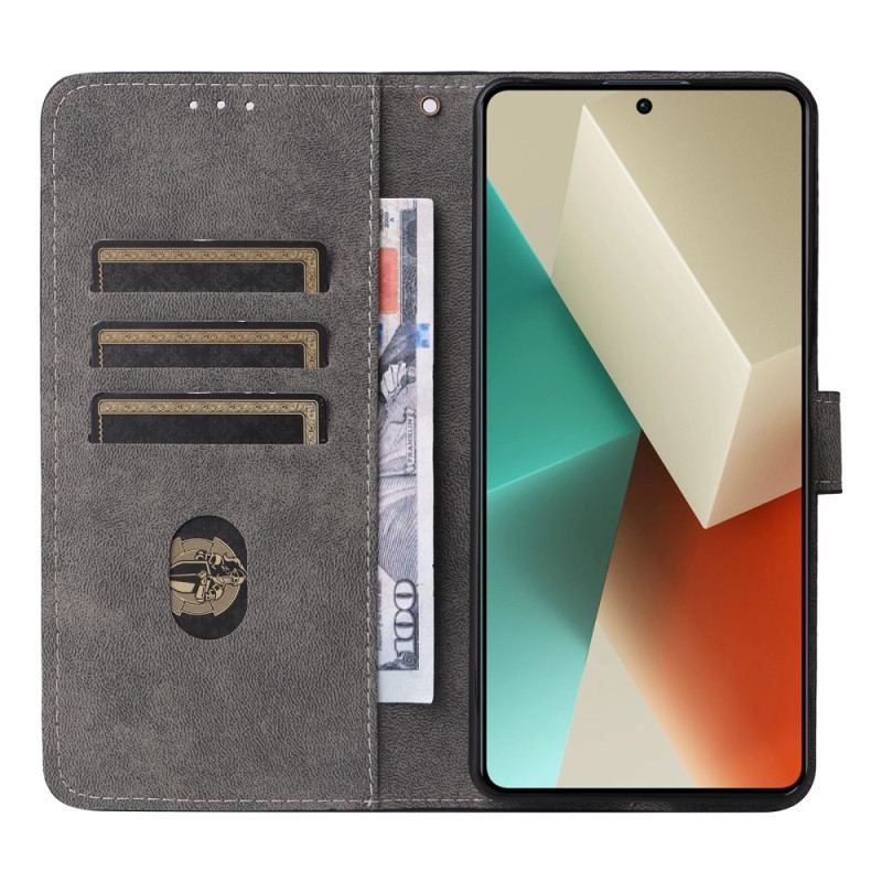 Flip Cover Xiaomi Redmi Note 13 5g Med Rfid-blokering Og Snor