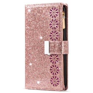 Flip Cover Xiaomi Redmi Note 13 5g Pung Med Glitter Lynlås