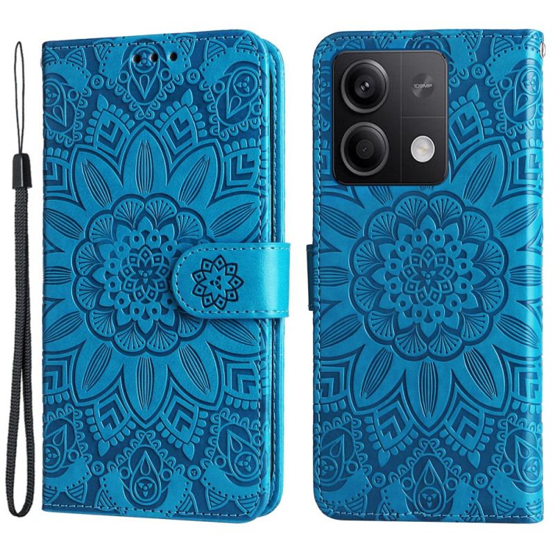 Flip Cover Xiaomi Redmi Note 13 5g Solsikkemønster Med Rem