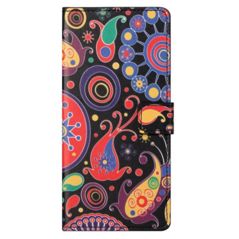 Læder Cover Xiaomi Redmi Note 13 5g Galaxy-mønster