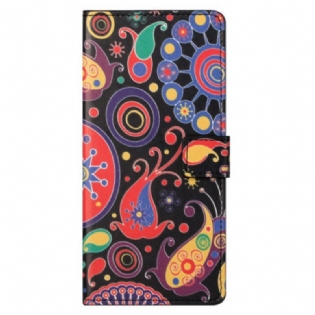 Læder Cover Xiaomi Redmi Note 13 5g Galaxy-mønster