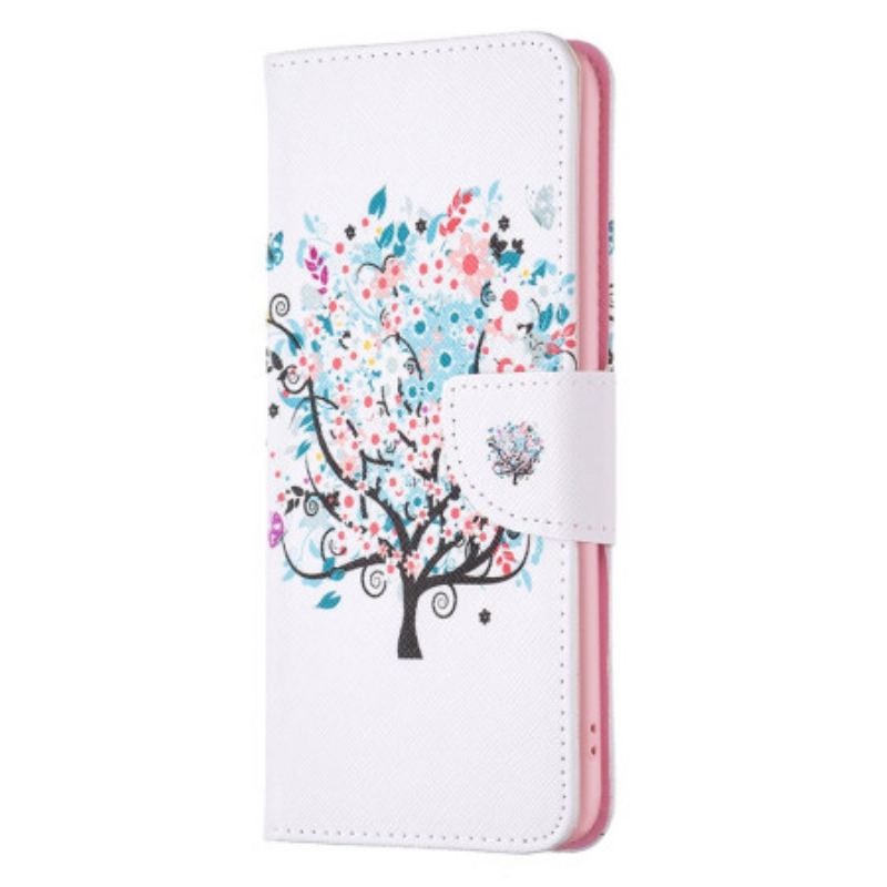 Læder Cover Xiaomi Redmi Note 13 5g Telefon Etui Blomstrende Træ