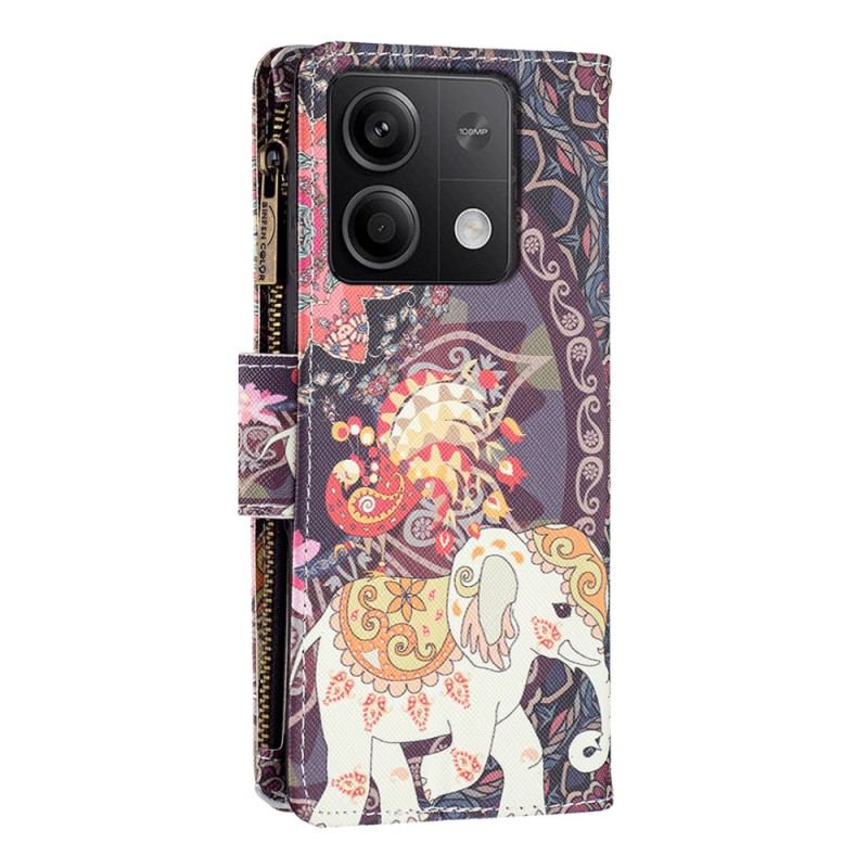 Læder Cover Xiaomi Redmi Note 13 5g Telefon Etui Indisk Elefantpung Med Rem