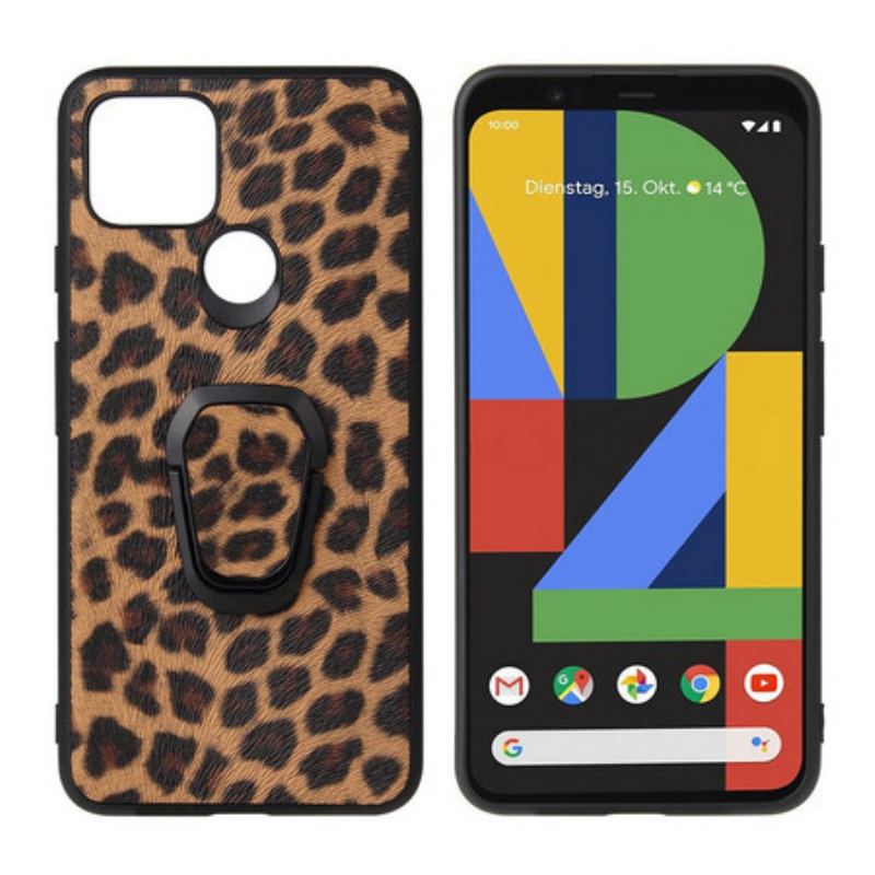 Cover Google Pixel 5 Leopard Stil Ring-støtte