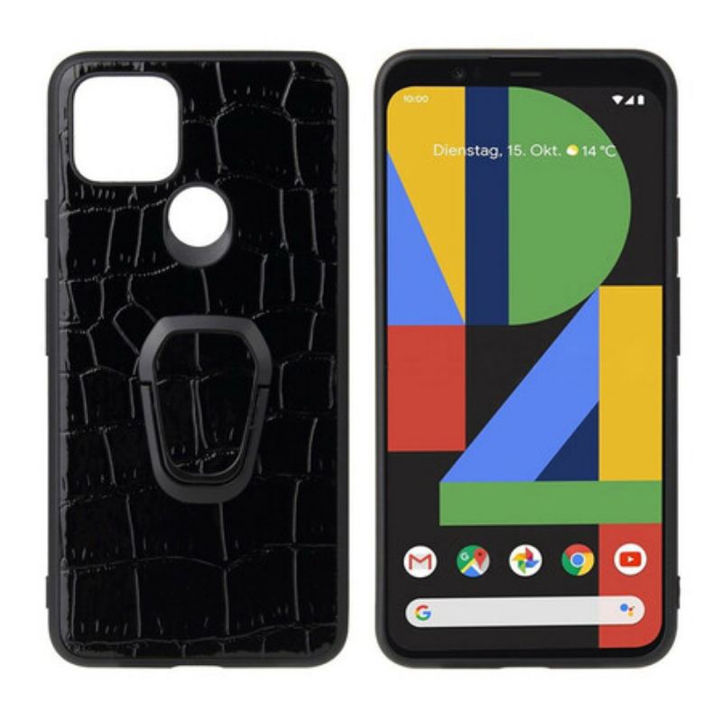 Cover Google Pixel 5 Ring-beslag I Krokodillestil