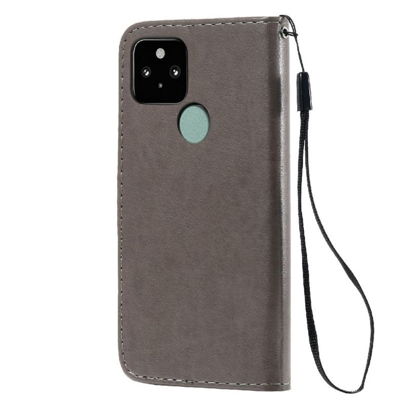 Flip Cover Google Pixel 5 Med Snor Kat Og Bi Med Snor