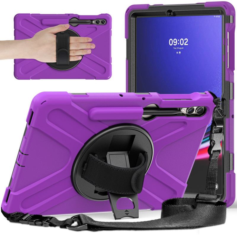 Cover Samsung Galaxy Tab S9 Plus Telefon Etui Modstandsdygtig Støtte Og Skulderrem