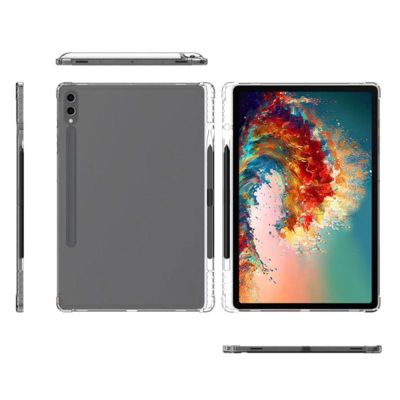 Cover Samsung Galaxy Tab S9 Plus Transparent Med Forstærkede Hjørner Og Stylusholder