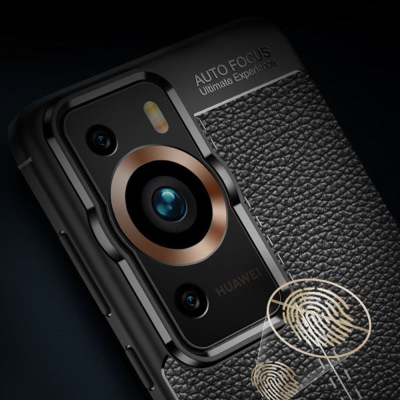 Cover Huawei P60 Pro Dobbelt Linje Litchi Læder Effekt