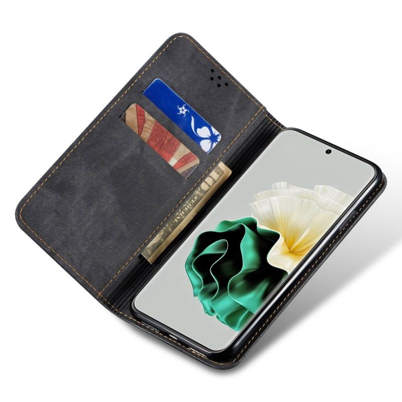 Cover Huawei P60 Pro Flip Cover Jeansstof