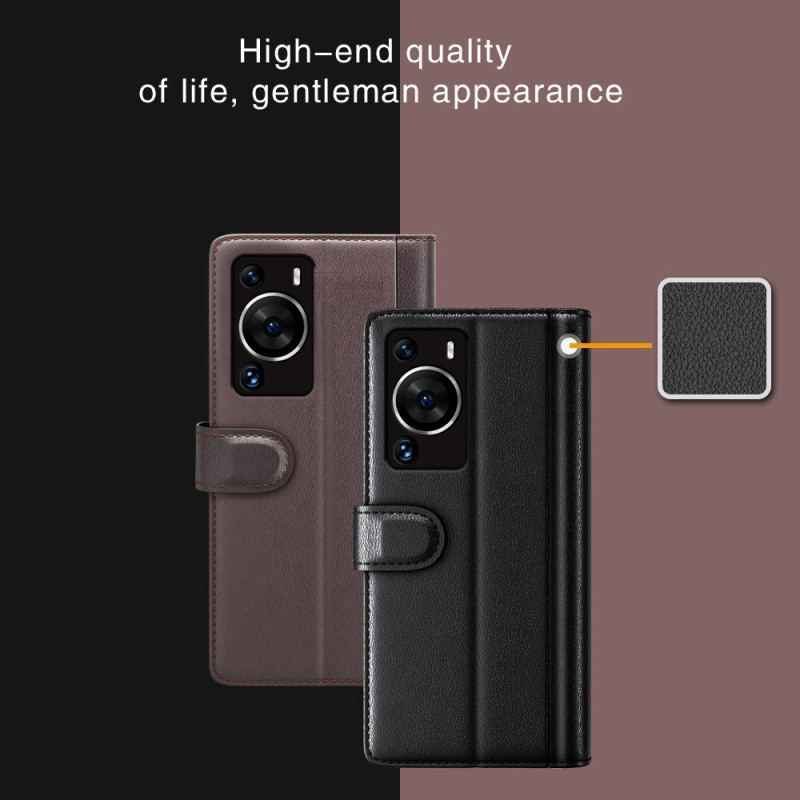 Flip Cover Huawei P60 Pro Ægte Læder