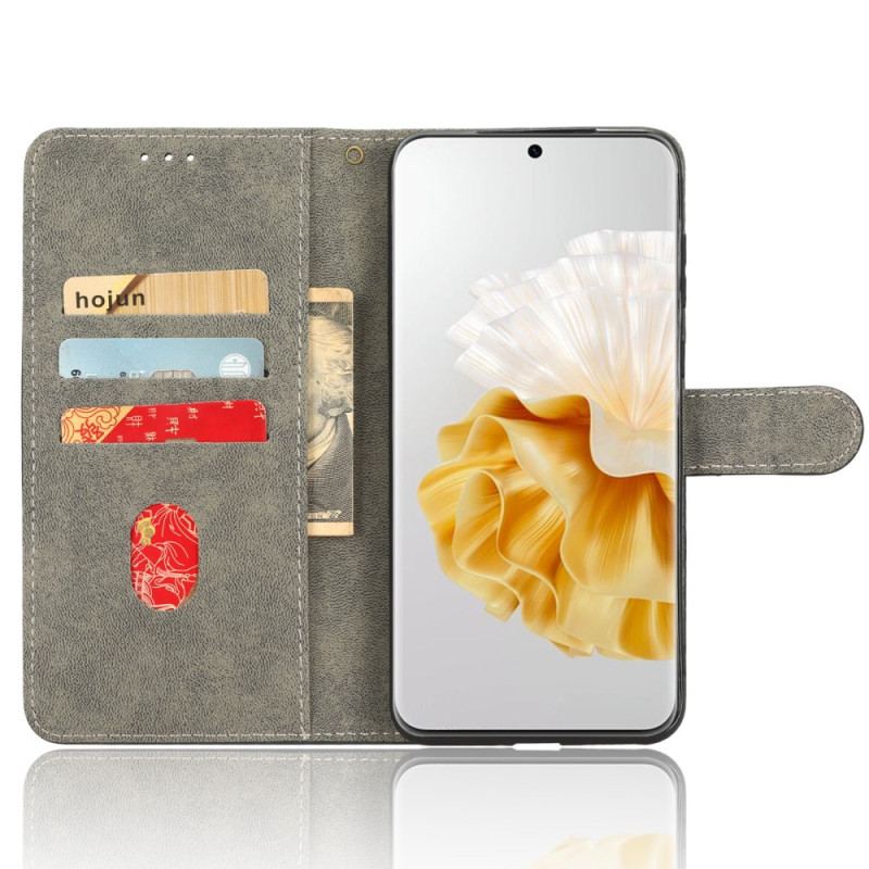 Flip Cover Huawei P60 Pro Klassisk Rfid Med Snor