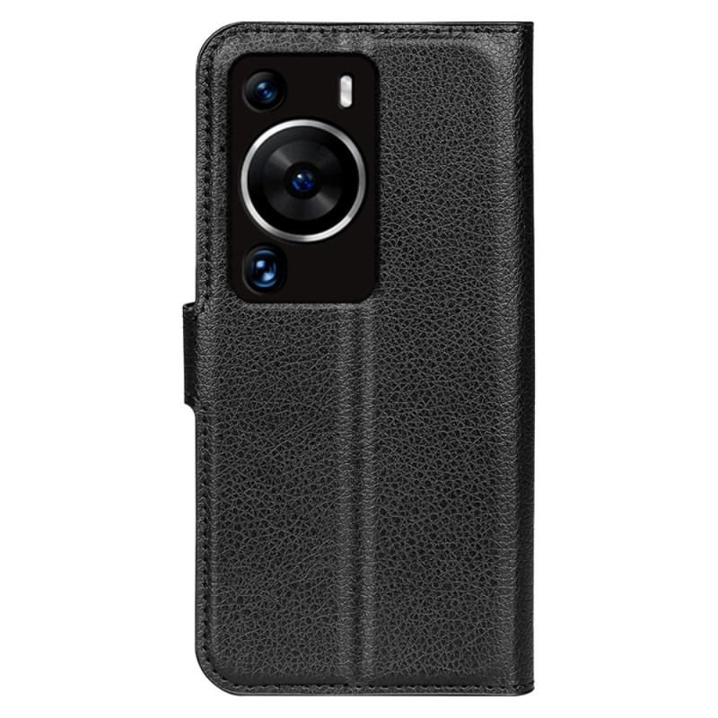 Flip Cover Huawei P60 Pro Litchi Læder Effekt