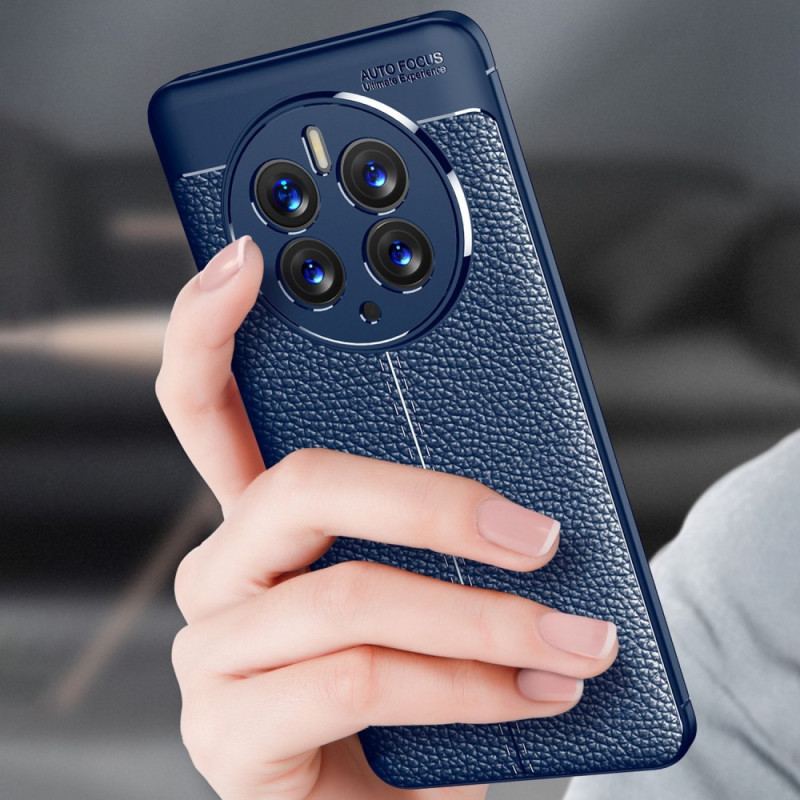 Cover Huawei Mate 50 Pro Dobbelt Linje Litchi Læder Effekt