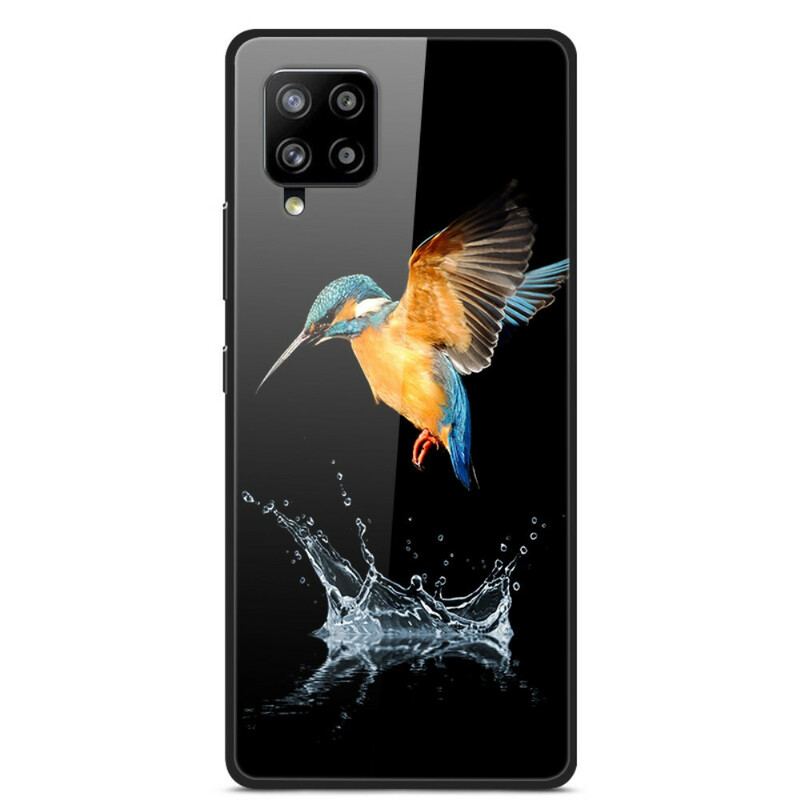 Cover Samsung Galaxy A42 5G Crown Bird Hærdet Glas