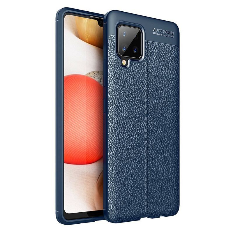 Cover Samsung Galaxy A42 5G Dobbelt Linje Litchi Læder Effekt