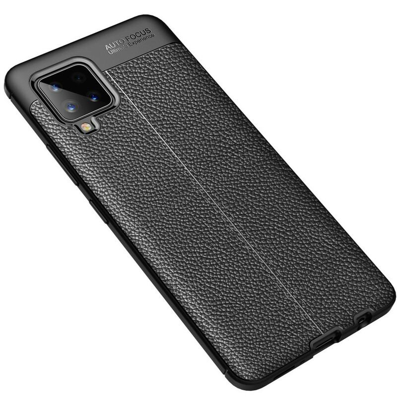 Cover Samsung Galaxy A42 5G Dobbelt Linje Litchi Læder Effekt