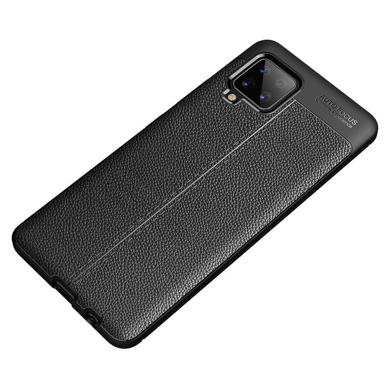 Cover Samsung Galaxy A42 5G Dobbelt Linje Litchi Læder Effekt