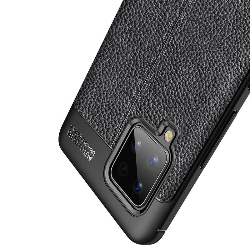 Cover Samsung Galaxy A42 5G Dobbelt Linje Litchi Læder Effekt