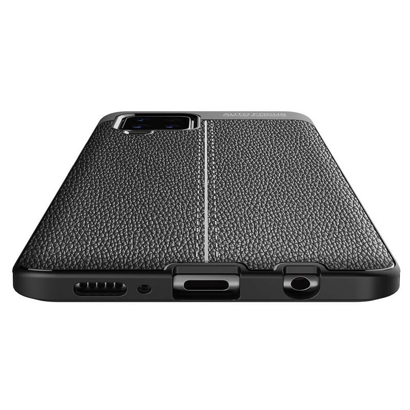 Cover Samsung Galaxy A42 5G Dobbelt Linje Litchi Læder Effekt