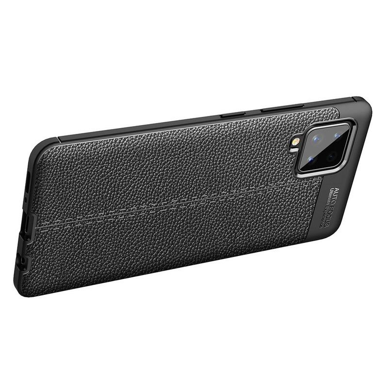 Cover Samsung Galaxy A42 5G Dobbelt Linje Litchi Læder Effekt