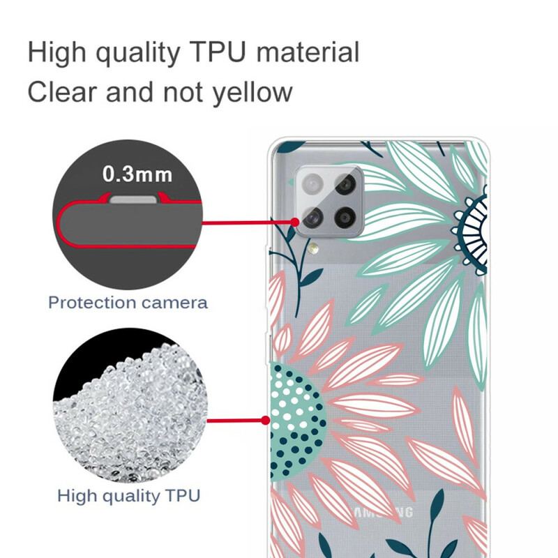 Cover Samsung Galaxy A42 5G Gennemsigtig En Blomst