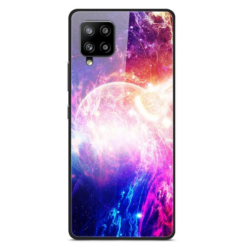 Cover Samsung Galaxy A42 5G Glas- Og Silikoneplaneter I Brand