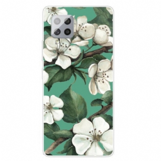 Cover Samsung Galaxy A42 5G Malede Hvide Blomster