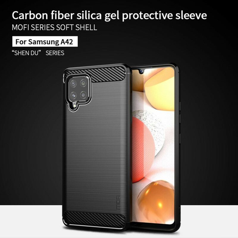 Cover Samsung Galaxy A42 5G Mofi Børstet Kulfiber