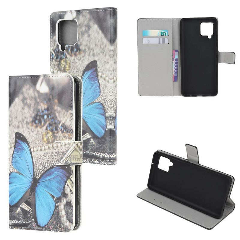 Flip Cover Samsung Galaxy A42 5G Butterfly Prestige Blå