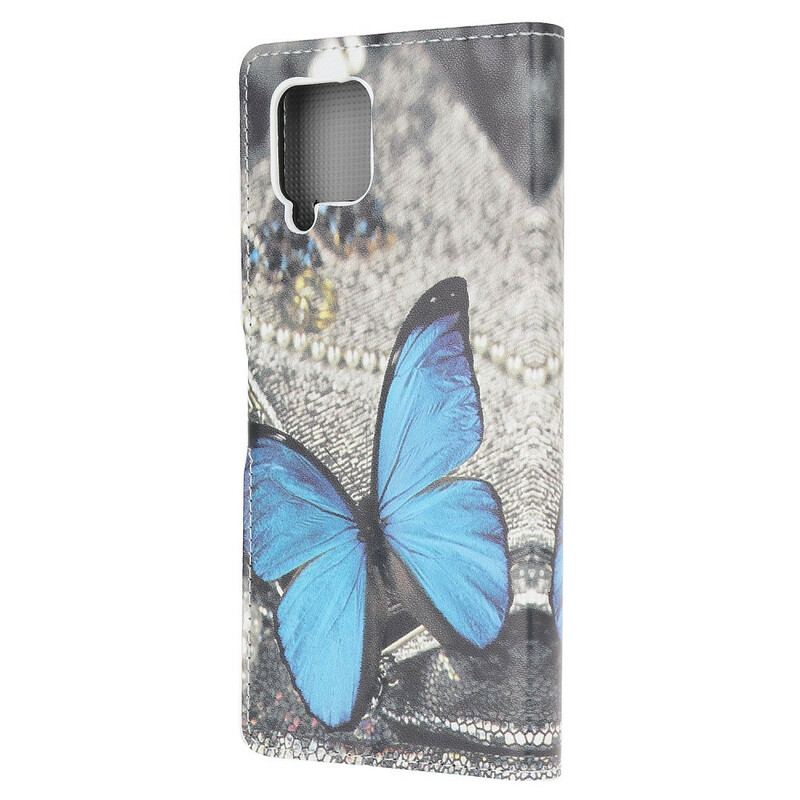 Flip Cover Samsung Galaxy A42 5G Butterfly Prestige Blå