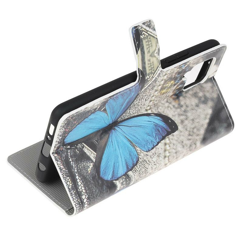 Flip Cover Samsung Galaxy A42 5G Butterfly Prestige Blå