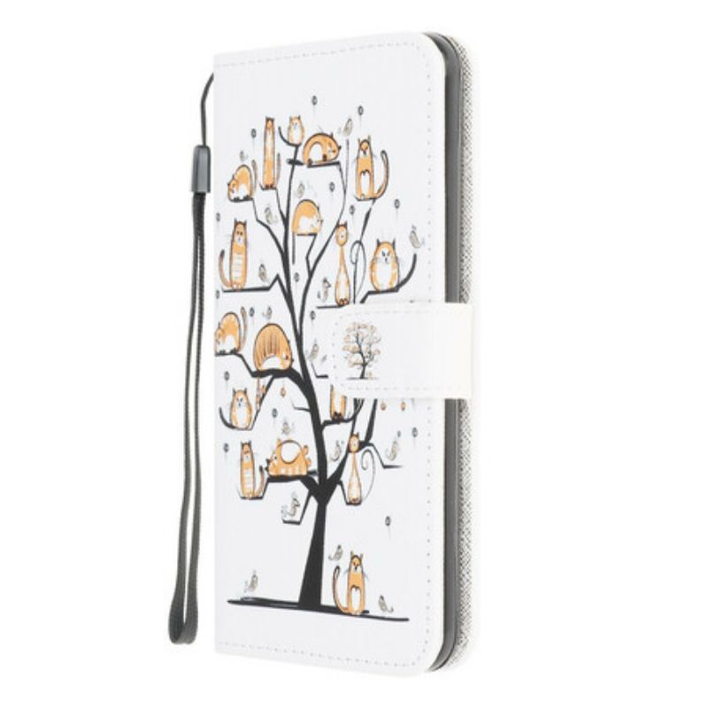 Flip Cover Samsung Galaxy A42 5G Med Snor Funky Cats Med Rem