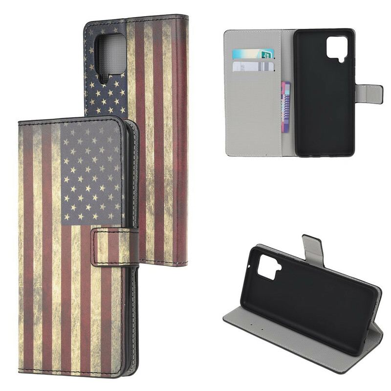 Læder Cover Samsung Galaxy A42 5G Amerikansk Flag