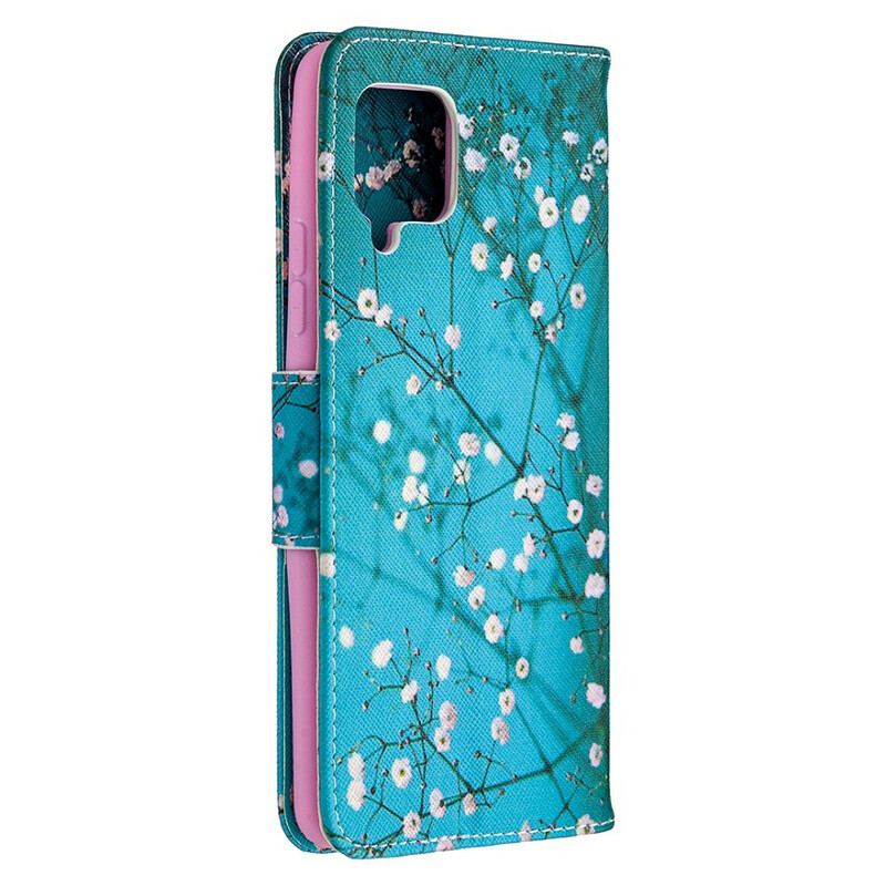 Læder Cover Samsung Galaxy A42 5G Blomstrende Træ