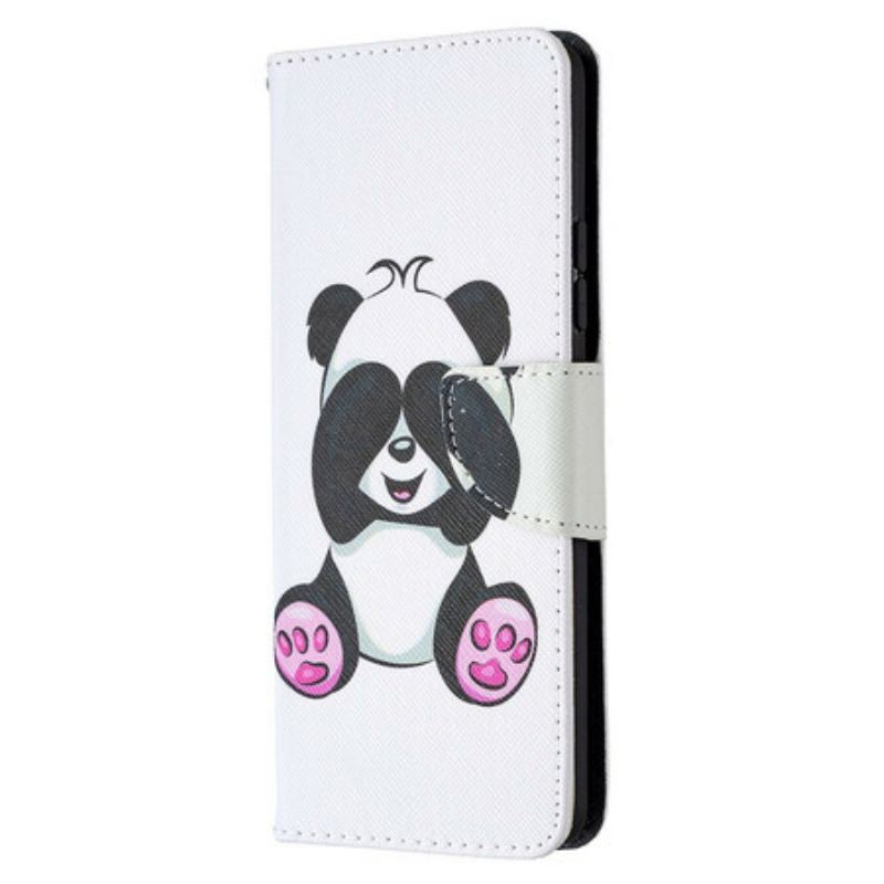 Læder Cover Samsung Galaxy A42 5G Panda Sjov