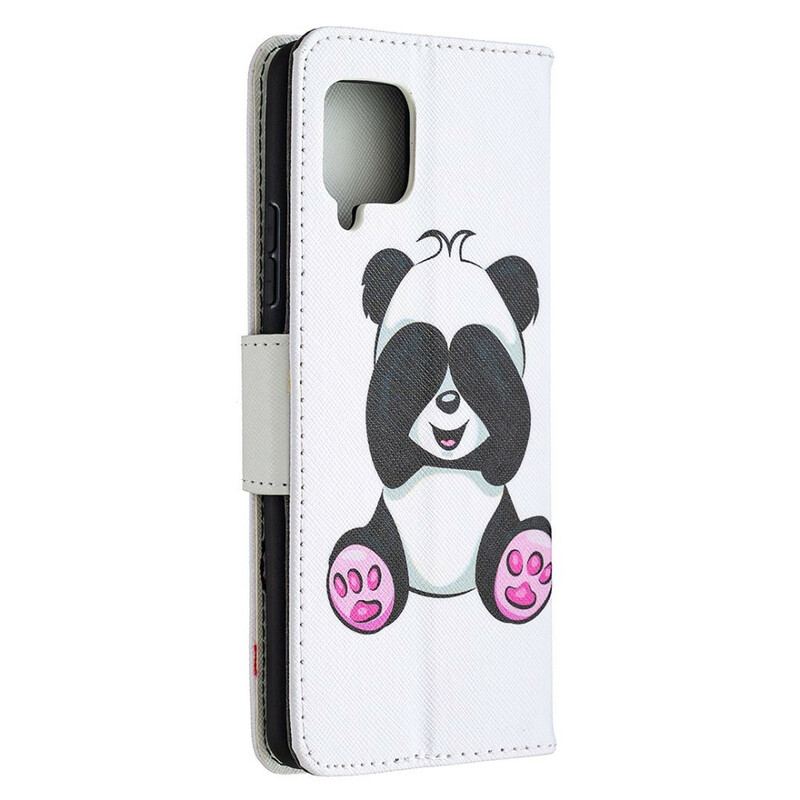 Læder Cover Samsung Galaxy A42 5G Panda Sjov