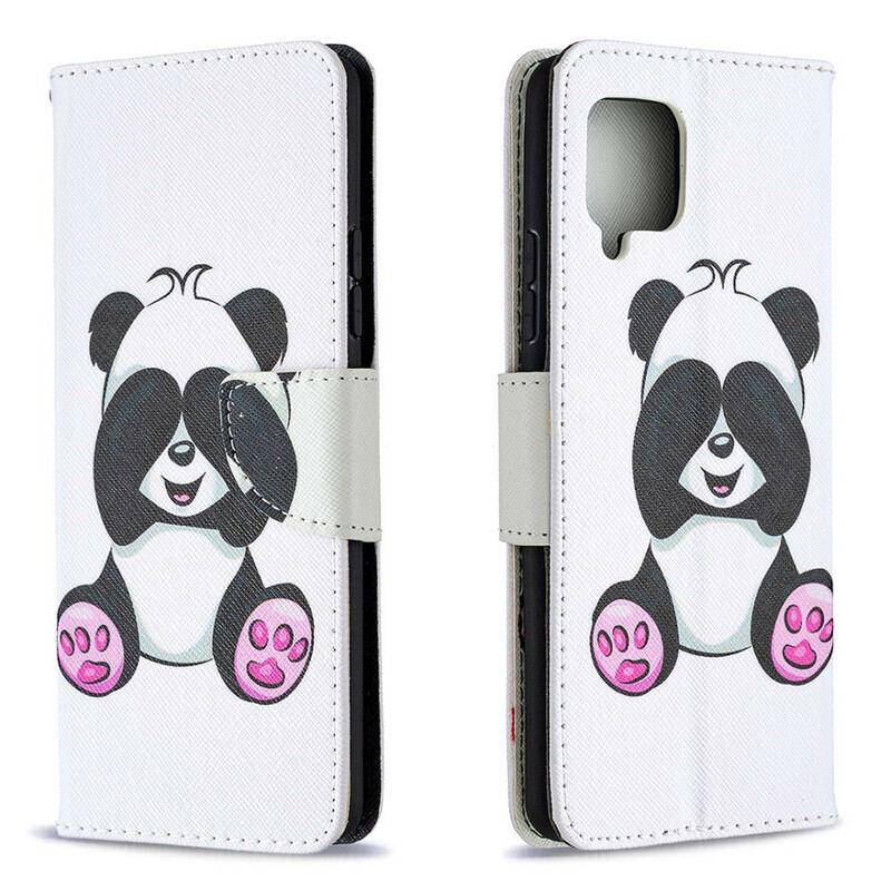 Læder Cover Samsung Galaxy A42 5G Panda Sjov