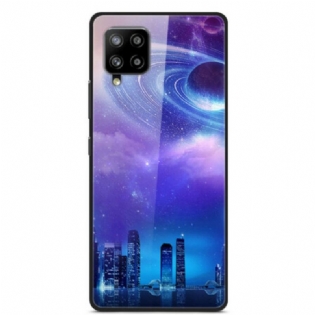 Mobilcover Samsung Galaxy A42 5G Glas Og Silikone City