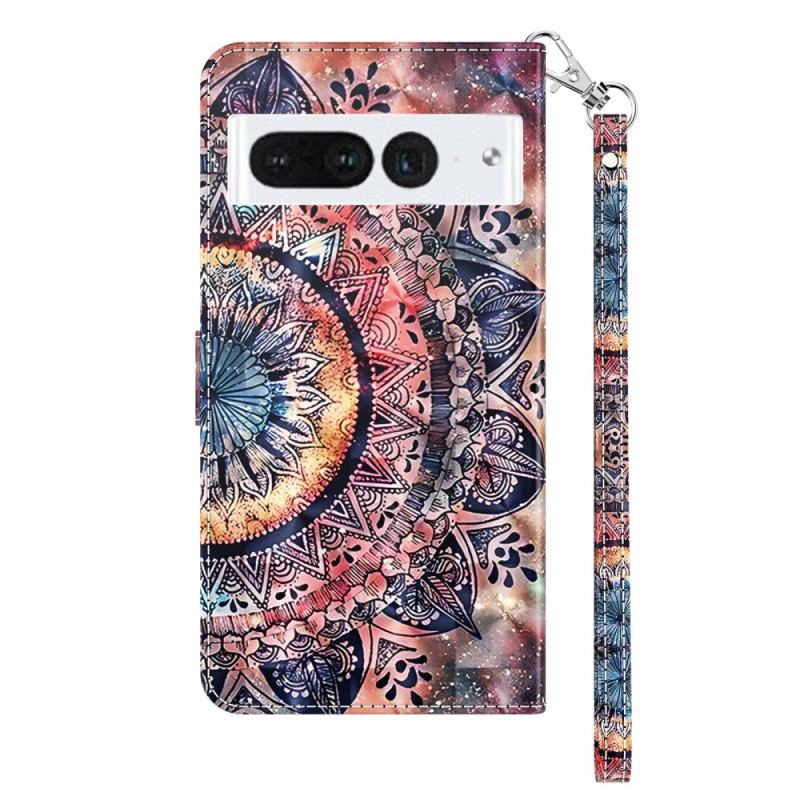 Flip Cover Google Pixel 8 Pro Farverig Mandala Med Rem