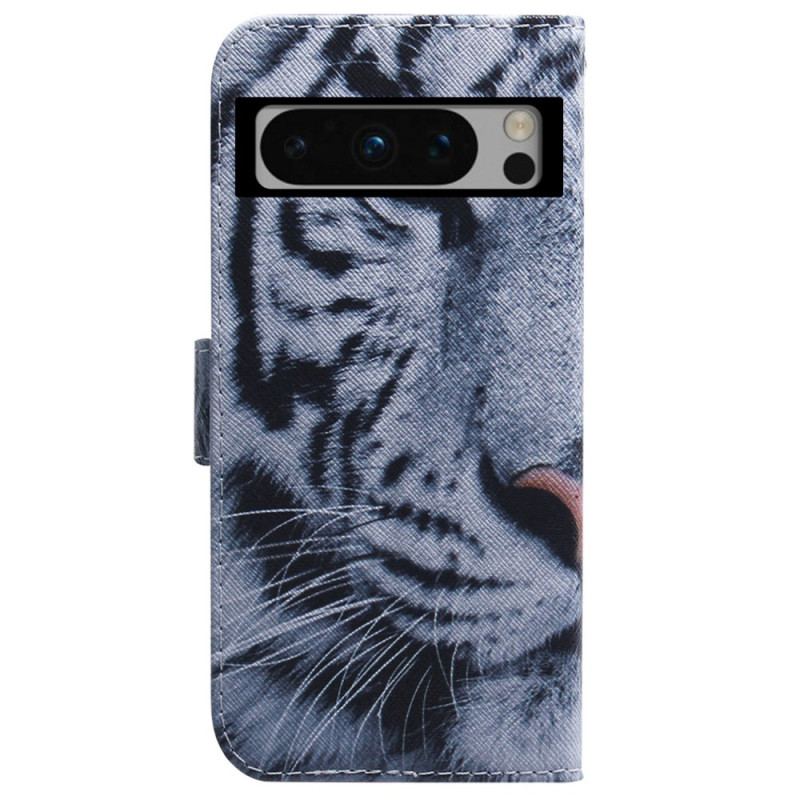 Flip Cover Google Pixel 8 Pro Hvid Tiger