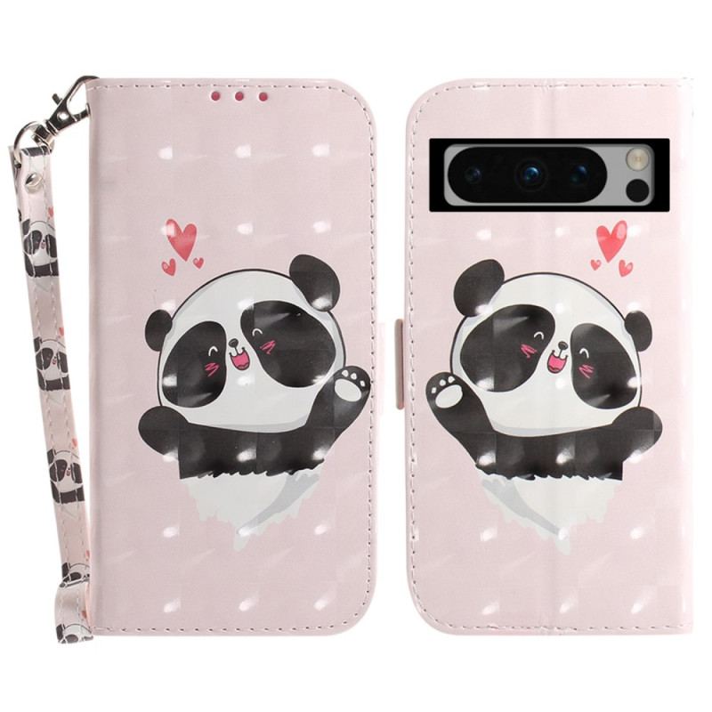 Flip Cover Google Pixel 8 Pro Panda Love Med Rem